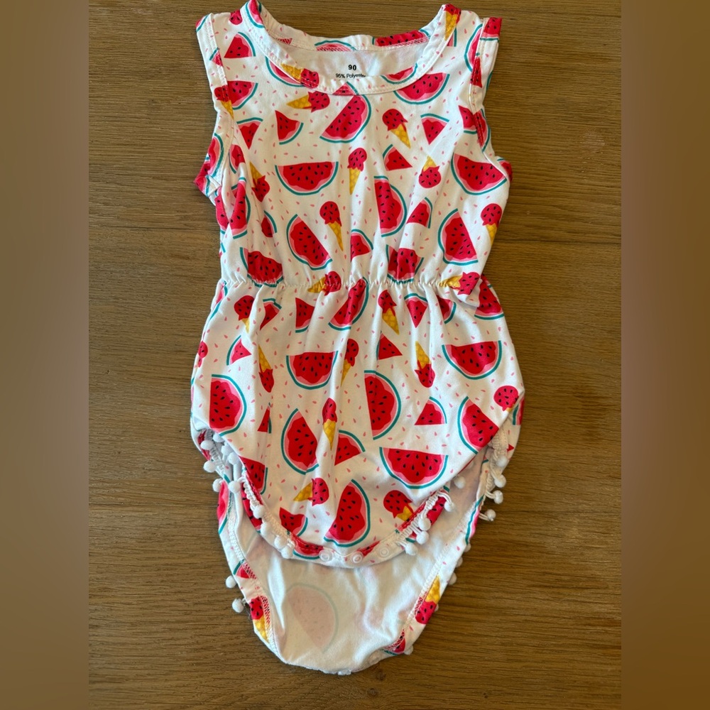 SHEIN Watermelon and Ice Cream Print Bodysuit